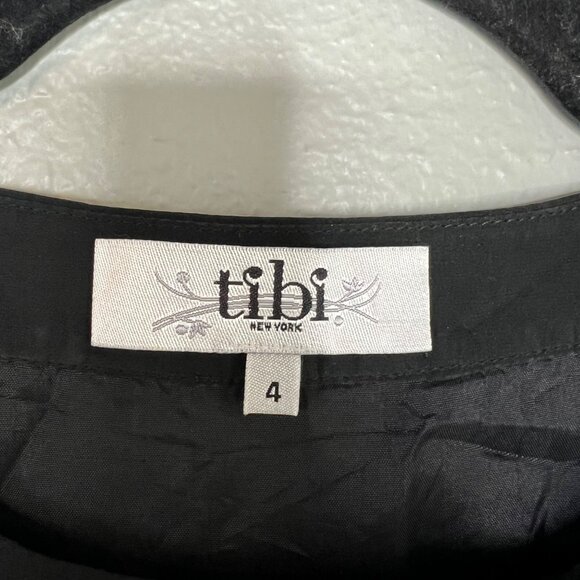 Tibi‎ Black and White Shift Mini Dress Size 4 Geometric Retro Sleeveless - Picture 2 of 9